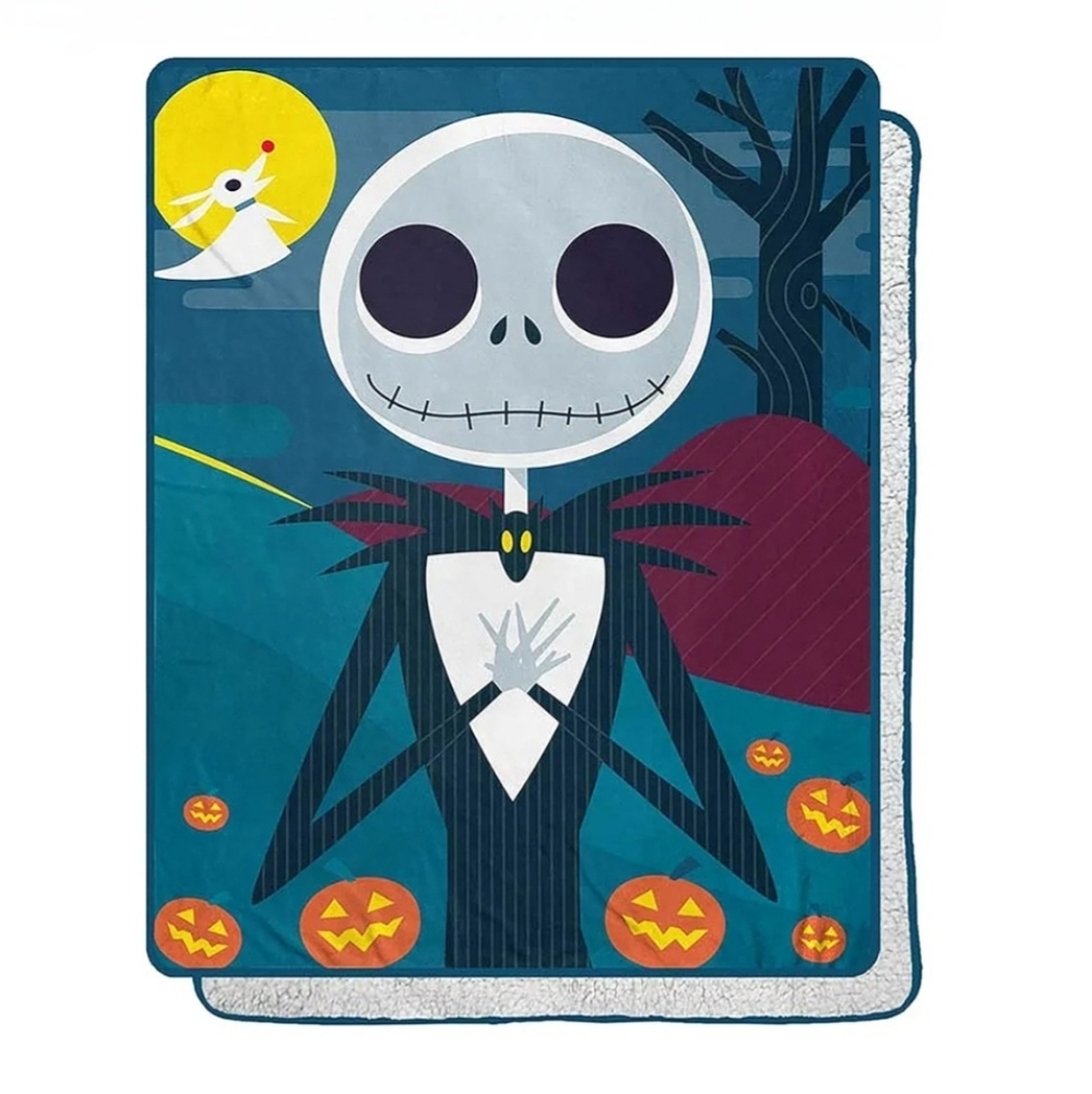 Disney Nightmare Before Christmas Silk Touch Sherpa Throw Blanket Night Stroll